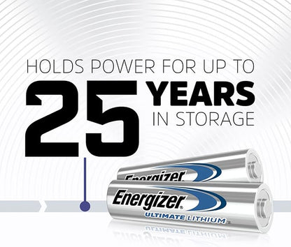 Energizer Ultimate Lithium AA Batteries Pack, 1.5V AA Batteries, 24 Count