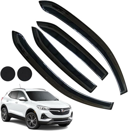 Rain Guards for Buick Encore 2013-2022/Chevrolet (Chevy) Trax 2014-2022, Tape-on Side Window Deflectors for Buick Encore, Window Visors for Chevrolet Trax, Car Accessories, 4 pcs