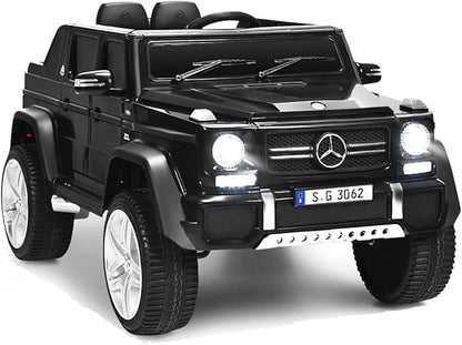 HONEY JOY Ride On Truck, Licensed Mercedes-Benz Maybach G650 Battery Powered Ride On Toys Car w/Remote Control, LED Lights, Music, Slow Start, 12V Electric Cars for Kids, Gift for Boys Girls (Black)