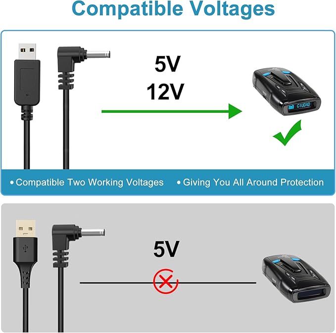 Radar Detector Cable, USB to DC3.5 Plug Cord,Replacement Radar Detectors Power Cable for Cobr RAD 350 380 450 480i Uniden DFR1 DFR3 DFR5 Whistler Radenso Pro M Radar Detector (DC3.5-3.3FT)
