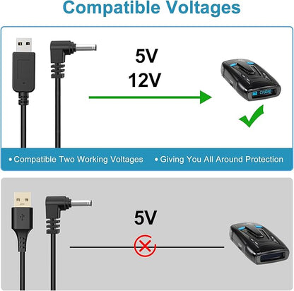 Radar Detector Cable, USB to DC3.5 Plug Cord,Replacement Radar Detectors Power Cable for Cobr RAD 350 380 450 480i Uniden DFR1 DFR3 DFR5 Whistler Radenso Pro M Radar Detector (DC3.5-3.3FT)