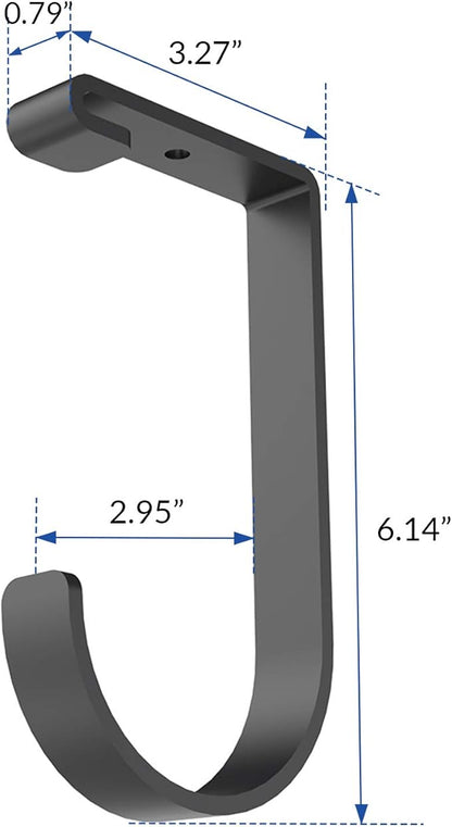 FLEXIMOUNTS 4 Pack Add On Storage Flat Hook Accessory for Garage Ceiling Rack and Wall Shelving, Max Weight Capacity up to 50lbs, Black
