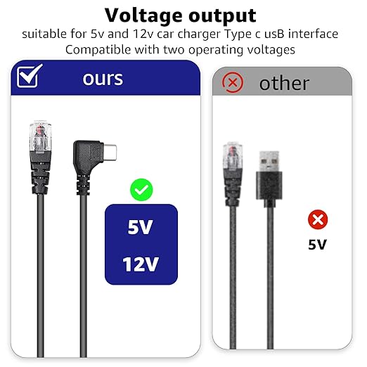 USB-C to RJ11 Plug Cable,Radar Detector Cable for Uniden R1 R3 R7 Escort MAX360 MAX 360c IX IXc Beltronics Cobra Passport 9500i Radenso XP etc(6.56FT)
