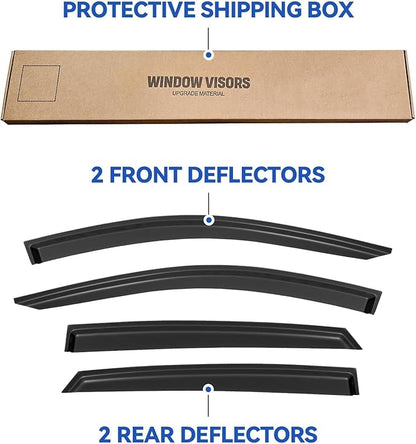 Window Visors Rain Guards for 2018-2023 Honda Accord, Out-Channel Window Vent Wind Deflectors Visors Shades for 18-23 Accord 19 20 21 22
