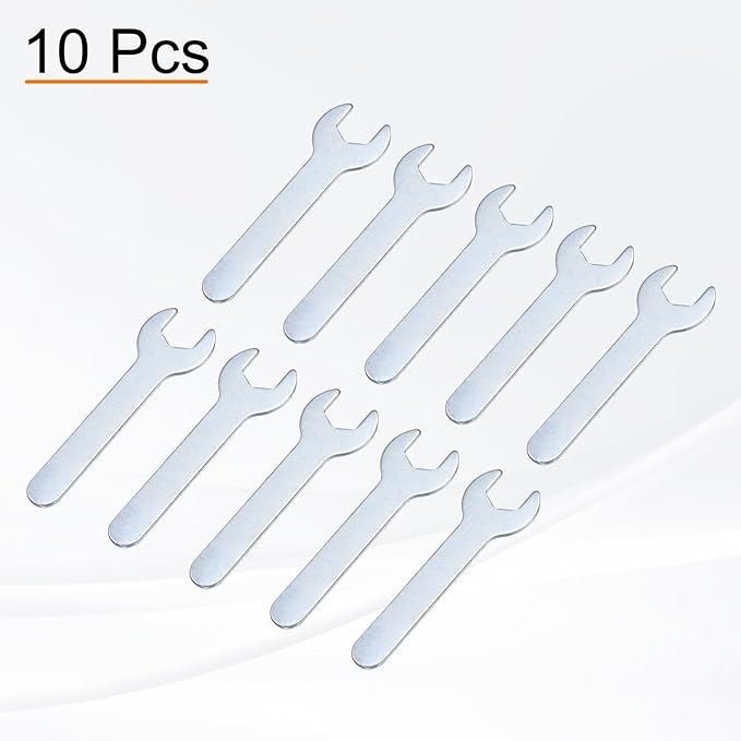 HARFINGTON 10pcs Small Wrench 11x70x1.5mm Metric U-Shaped Single Open Ended Spanner Super Thin Flat Head Galvanizing Wrench for Automotive Repair Furniture Assembly