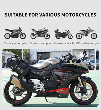 Motorcycle Saddle Bags Tail Bag, 20L Roll-top Waterproof Motor Detachable Side Trunk Bag, Motor Panniers Luggage Bag for Motorcy