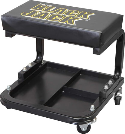 Torin Rolling Creeper Seat,Black, Large,Padded Mechanic Stool with Tool Tray Storage, Garage/Shop Seat