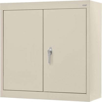 Sandusky Lee WA11301226-07 Wall-Mount Metal Storage Cabinet with Adjustable Shelf, Locking Handle, 200lb Capacity, 12" Depth x 30" Width x 26" Height, Putty