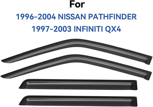 Window Visors Rain Guards for 1996-2004 Nissan Pathfinder, Out-Channel Window Vent Wind Deflectors Visors Shades for 1997-2003 Infiniti QX4