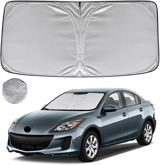 KAYZT Windshield Sun Shade for 2010-2013 Mazda 3 Foldable Sunshade Front Window Custom Fit Car Accessories
