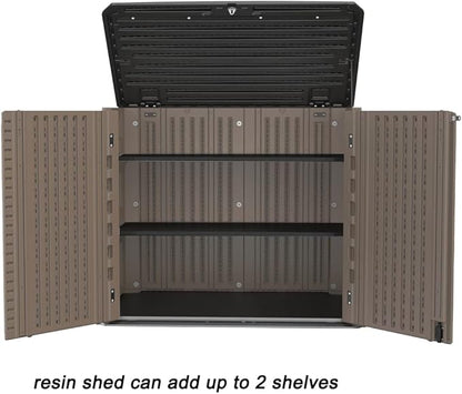 Sheds & Outdoor Storage, Storage Sheds Outdoor with Floor, Outdoor Storage Cabinet Waterproof for Garage Storage, Pool Storage, Bike Shed, Garden Shed (34&66 Cu.ft-Shelf)