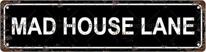 MAD HOUSE LANE Space Vintage Metal Tin Sign, Street Sign, Home Decor, Room Decor, Wall Decor, Bathroom Decor, Bar Decor, Cafe Decor, Garage Decor, 16 x 4 Inch