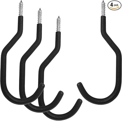 Heavy Duty Bike Hook, 4 Pack Regular Size Bicycle Hangers, Ceiling or Vertical Wall Storage Hooks