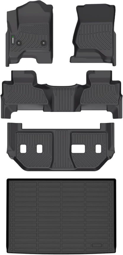 ANBINGO®Floor Mats Fit for Chevy Suburban & GMC Yukon XL (with 2nd Row Bench Seat) 2015-2020 All Weather Rugs for Chevy Suburban TPE Car Mats for GMC Yukon XL Rubber Trunk Carpet for Chevy Suburban