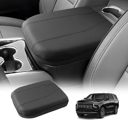LUWU 2025 Suburban Tahoe Center Console Cover Compatible with 2025 Chevrolet Suburban Tahoe Accessories 2025 Chevy Suburban Tahoe Armrest Cover Armrest Console Cover (Thin Black)