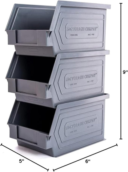Storage Bins - drawer organizer Zeus 2PLZ - Ideal for Warehouses, Workshops and Assembly Lines, Screws and Tool Storage, Plastic Storage Bins, Green, 9.06" x 5.51" x 5.12", Pack x12