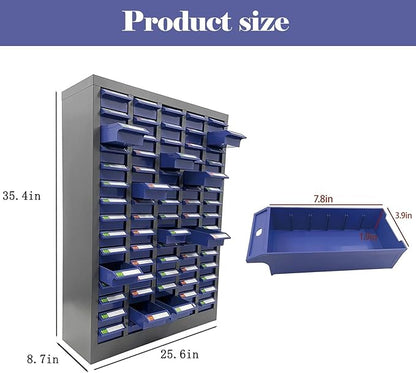 Parts Cabinet, 75 Drawers Tool Cabinet Without Door, Plastic Bolt and Nut Tool Storage Box for Garage Office Warehouse