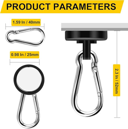 DIYMAG Black Magnetic Hooks,70LBS Strong Heavy Duty Neodymium Magnet Magnetics Hook for Hanging at Home, Office Locker, Workplace, Refrigerator, Cruise Ship or Travel, 15Pack