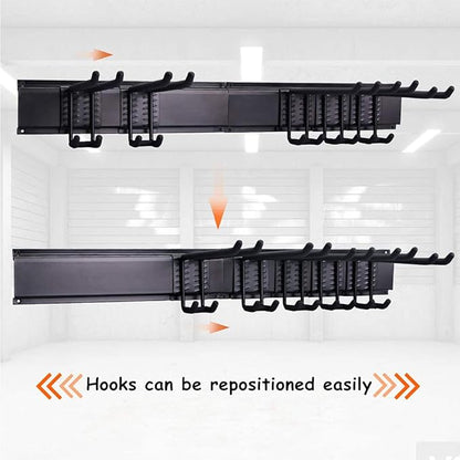 Ultrawall 24-Inch Wall Mounted Ski Rack, Holds Up to 300lbs, Powder-Coated Steel with Rubber Coating, Customizable Spacing, Easy Installation