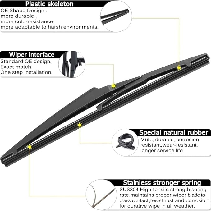 AUTOBOO 22"+21" Windshield Wipers with 12" Rear Wiper Blade Replacement for Dodge Durango 2011 2012 2013 2014 2015 2016 2017 2018 2019-2023, Jeep Grand Cherokee-Original Factory Quality (Pack of 3)