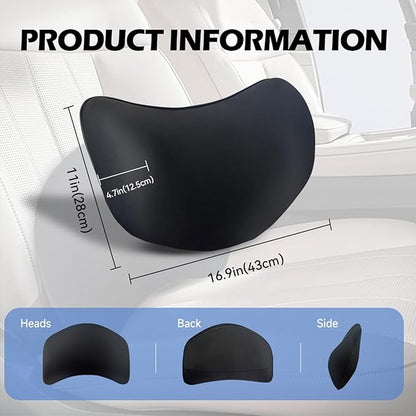 Really Supportive Lumbar Support Pillow for Car, 100% Memory Foam Lumbar Pillow with Breathable Removable Cover, Ergonomic Design - Back Pillow for Car Seat/Back Pain Relief(Timeless Black, 1PC)