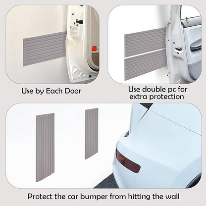 RUBBER BOND Garage Wall Protectors - 4in x 10ft Strong Self-Adhesive Rubber Bumper Protectors for Garage Walls - Heavy Duty, Waterproof and Anti-Scratch Garage Wall Protector for Car Doors (Grey)