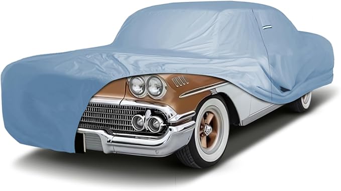iCarCover Premium Car Cover for 1958 Chevy Del Ray Heavy Duty Waterproof All Weather Automobiles Custom Fit Indoor Outdoor UV Snow Protection Covers with Straps and Bag