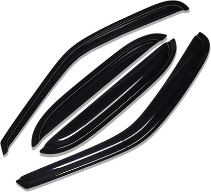 Lightronic Extra Durable Tape-on Auto Vent Window Visor, Fit 2000-2006 Chevrolet Tahoe & GMC Yukon, 2001-2006 Yukon Denali, 2002-2006 Cadillac Escalade, Original Wind Deflector Rain Guard, Smoke, 4Pcs