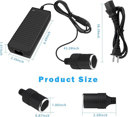 inShareplus 12V 120W AC to DC Converter, 110V to 12V 10A Car Cigarette Lighter Adapter to Wall Outlet Socket, 12 Volt Power Supply Transformer for Car Devices (MP3, Fan, Dash Cam ect.)