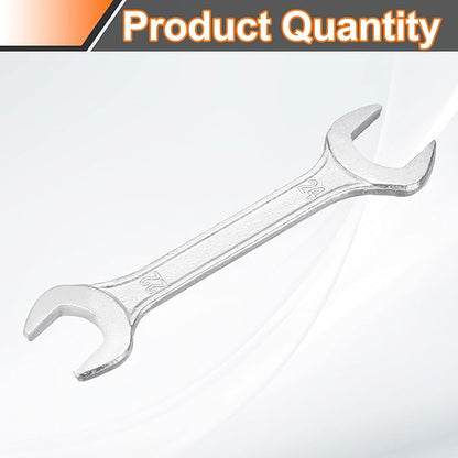 HARFINGTON Double Open End Wrench 22mm x 24mm Metric 15 Degree Offset Angle Small Flat Head Wrench Galvanizing Open Ended Spanner for Automotive Repair Furniture Assembly