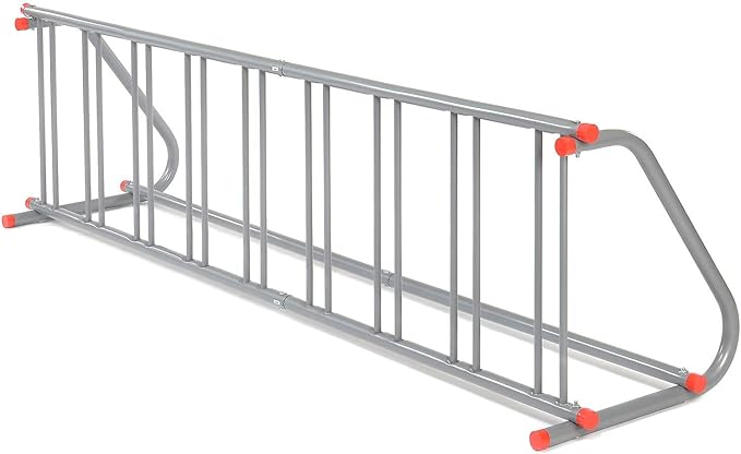 Global Industrial 111" L Single-Sided Grid Bike Rack, 9-Bike Capacity, Powder Coated Steel, Gray, Commercial Bike Rack for Stores, Parks, Schools and More