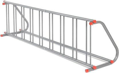 Global Industrial 111" L Single-Sided Grid Bike Rack, 9-Bike Capacity, Powder Coated Steel, Gray, Commercial Bike Rack for Stores, Parks, Schools and More
