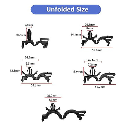150pcs Wire Loom Clips Car Automotive Harness Routing Clips Assortment Kits - 10 Different Sizes Automotive Wire Routing Clips Replacement Auto Parts for Honda GM Mazda Jeep Wrangler Ford