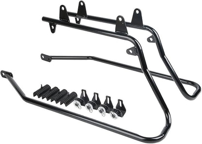 XFMT 5" Vivid Black Stretched Extended Hard Saddlebags Compatible with Harley FLH FLT