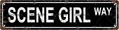 SCENE GIRL WAY Space Vintage Metal Tin Sign, Street Sign, Home Decor, Room Decor, Wall Decor, Bathroom Decor, Bar Decor, Cafe Decor, Garage Decor, 16 x 4 Inch