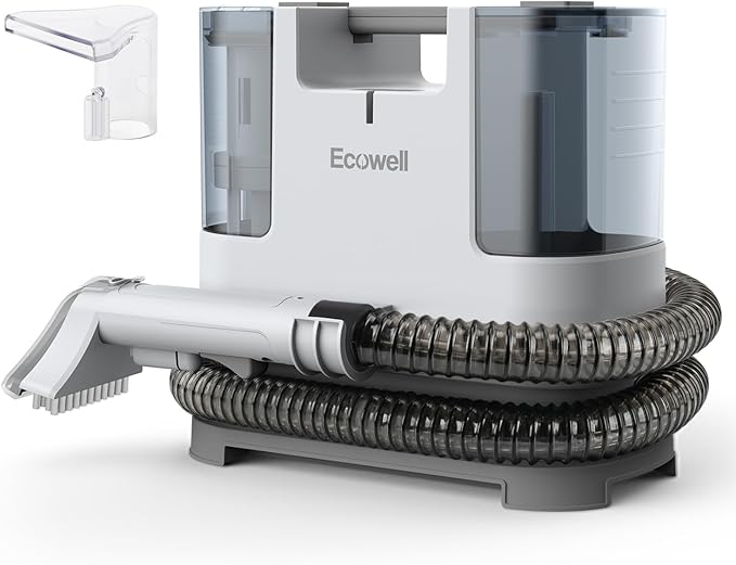 ECOWELL Portable Upholstery Carpet Cleaner,Wet Dry Deep Cleaning Sofa Carpet Spot Shampooer Machine, Independent Dual Water Tank Design for Spot, Stain,Area Rugs, Cars & More, 12Kpa Suction WDV01