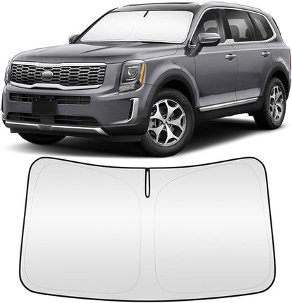 Windshield Sun Shade for Kia Telluride 2020-2025 4-Layer Front Window Shade Custom Sun Visor 240T Shade Blocks UV Keep Your Car Cooler