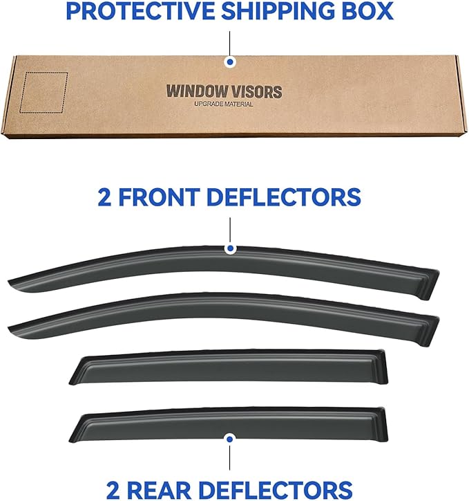 Window Visors Rain Guards for 2007-2012 Dodge Caliber, Out-Channel Window Vent Wind Deflectors Visors Shades for 07-12 Dodge Caliber