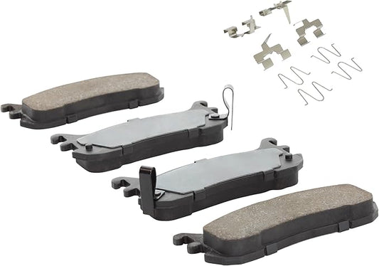 Premium Semi-Metallic Rear Brake Pads (1001-0636M) Compatible with Ford Escort 1997-2003, Mazda Miata 1994-2003, Mazda Protege 1995-1998, Mercury Tracer 1997-1999