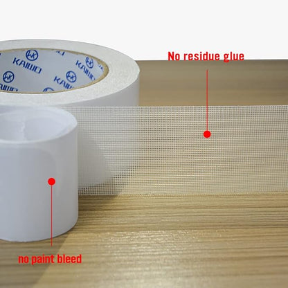 Heavy Duty Carpet Tape Double Sided 4 INx30YD Rug Tape for Area Rugs on Carpet, Perfect Rug Gripper for Holding Area Rugs, Hardwood Floors, Outdoor Rugs, Stair Treads, White.