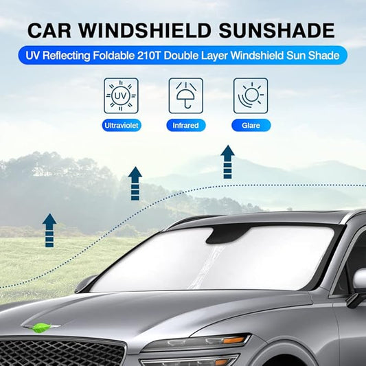 KUST Windshield Sun Shade for Genesis GV70 Accessories 2022-2025 2026 Sunshade Window Sun Visor Protector Foldable Blocks UV Rays Keep Your Car Cooler