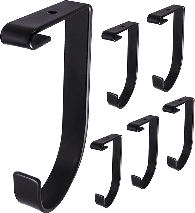 6-Pack Storage Hook for Garage Ceiling Rack & Wall Shelves, Alloy Steel, 70lbs Capacity, Black