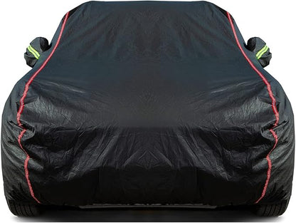 Breathable New Material, Waterproof Car Cover, Locks and Zipper Doors, Sunscreen Waterproof UV Prevention Snowproof Wind and Windproof,Suitable for Indoor Outdoor,for Sedan (Up to 181")