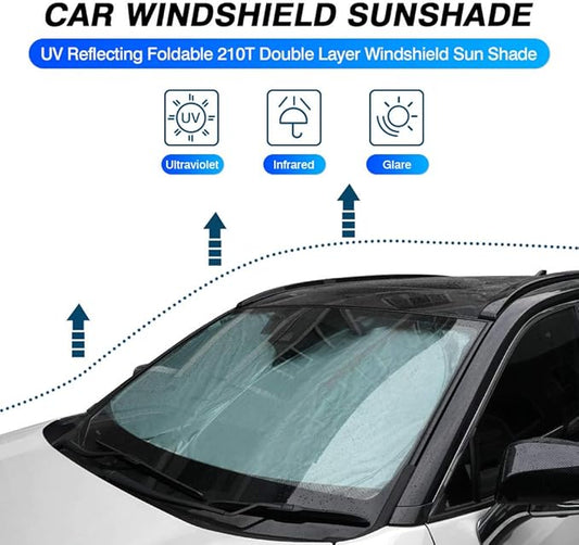 KUST Windshield Sun Shade for Toyota RAV4 2019-2023 2024 2025 Window Shade Sun Visor Cover Foldable Blocks UV Rays Keep Your Car Cooler