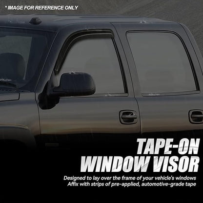 Auto Dynasty 2Pcs Carbon Fiber Pattern Window Visors Compatible with 1999-2007 Chevy Silverado GMC Sierra 1500 2500 3500 & Classic Standard Cab, Tape-On Window Deflectors Rain Guards, Glossy Black
