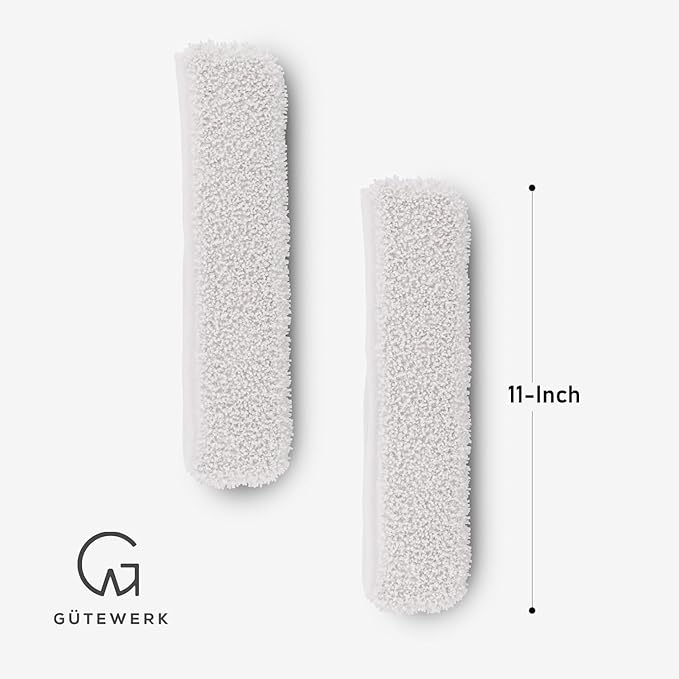 GÜTEWERK 2× Microfibre Cloths – Accessory for 11" Squeegee – Lint-Free, Streak-Free Cleaning for Car, Home, Kitchen, Windows & Glass – Cloths Only, Squeegee NOT Included