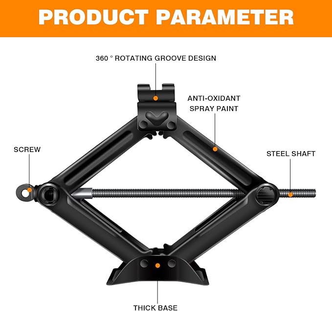 Car Jack Kit,Scissor Jack,Scissor Lift Jack for Car 2 Ton (4409 lbs) Tire Jack Tool Kit Universal Car Emergency Kit with Crank Handle, Heavy Lifting Jack,Portable Tire Changing Kit for Car Truck SUV
