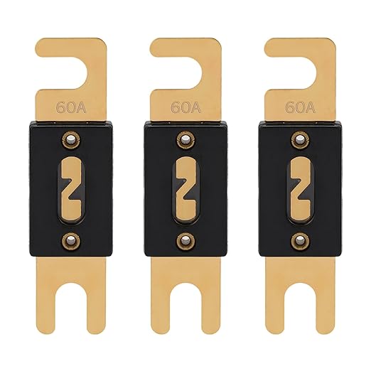 60A ANL Fuse 60 Amp Inline Blade Fuses 32V for Car Audio Inverter Automotive Stereo (Pack of 3 pcs)