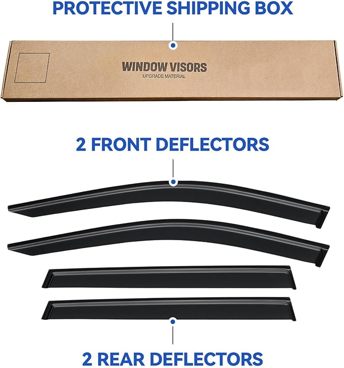 Window Visors Rain Guards Shield for 2019-2025 Toyota RAV4, Out-Channel Window Vent Wind Deflectors Visors Shades for 19-25 RAV4