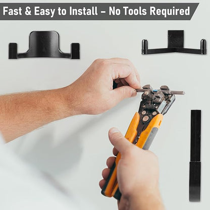 9 Pcs Storage Shed Tool Hooks Heavy Duty ABS Wall Mount Garage Hooks Set with Black J U V Shapes Tool Hangers Accessories for Shed Shelves Racks Ladders Garden Equipment Storage Organizer